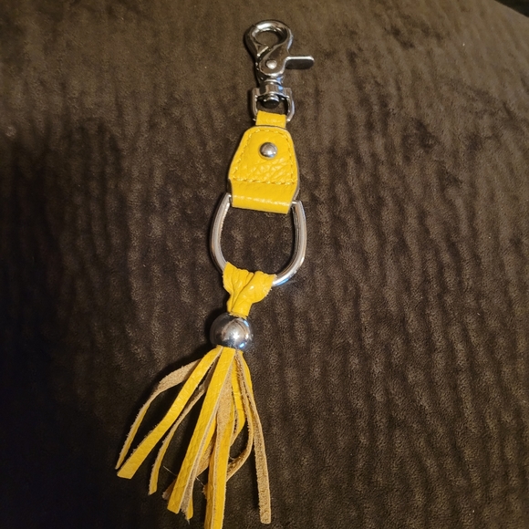 Handbags - Leather tassel bag purse charm